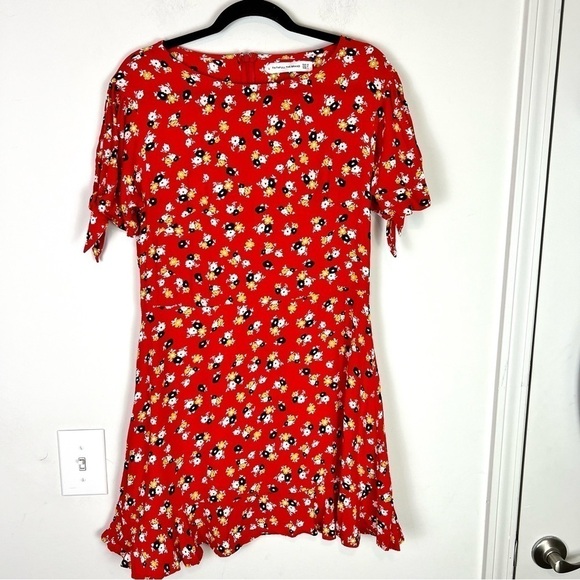 Faithfull the Brand Coreopsis Mini Dress womens 8 Orange Floral - Picture 3 of 8